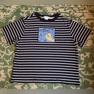 Janie and Jack Boys Short Sleeve Striped TShirt with Cape Cod patch. size 5